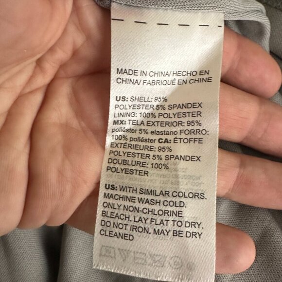 White House Black Market V-Neck Racerback Halter Dress Marled Taupe 8 #9413 - Picture 5 of 7